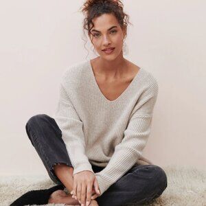 Jenni Kayne Cabin Sweater Cashmere Wool Oatmeal Beige XXS